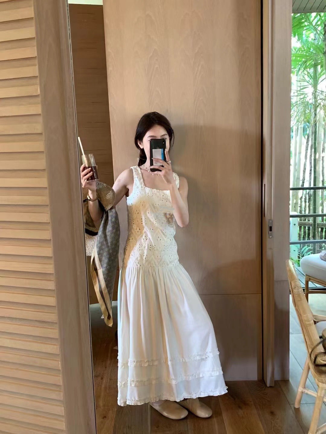 #2027 Retro Jacquard Sleeveless Maxi Dress