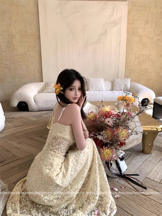 #2120 Exquisite Guipure Lace Banquet Gown