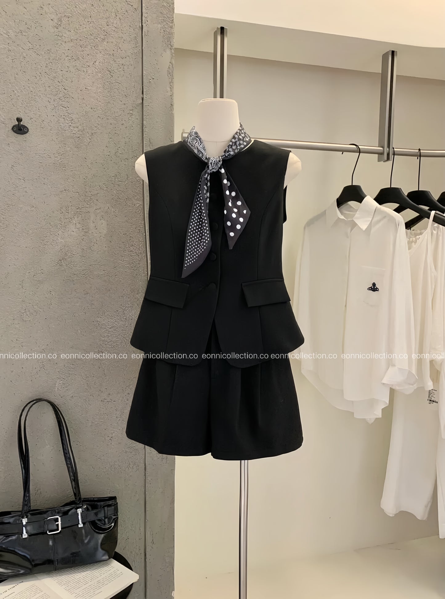 #2103 Elegant Waistcoat Suit Set with Scarf