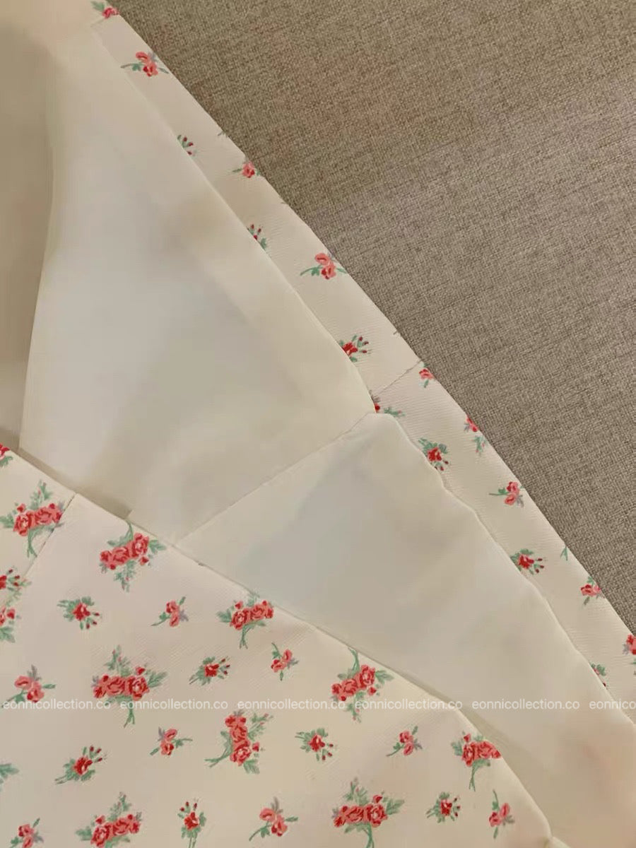#2066 French Floral Spaghetti Strap Sundress(2 Colors)