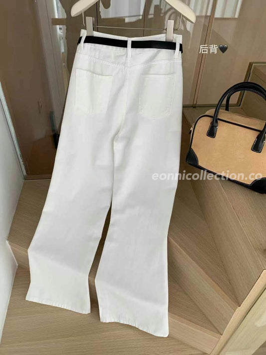 #3004 Seoul Style Slouchy High-Waist Jeans with Belt