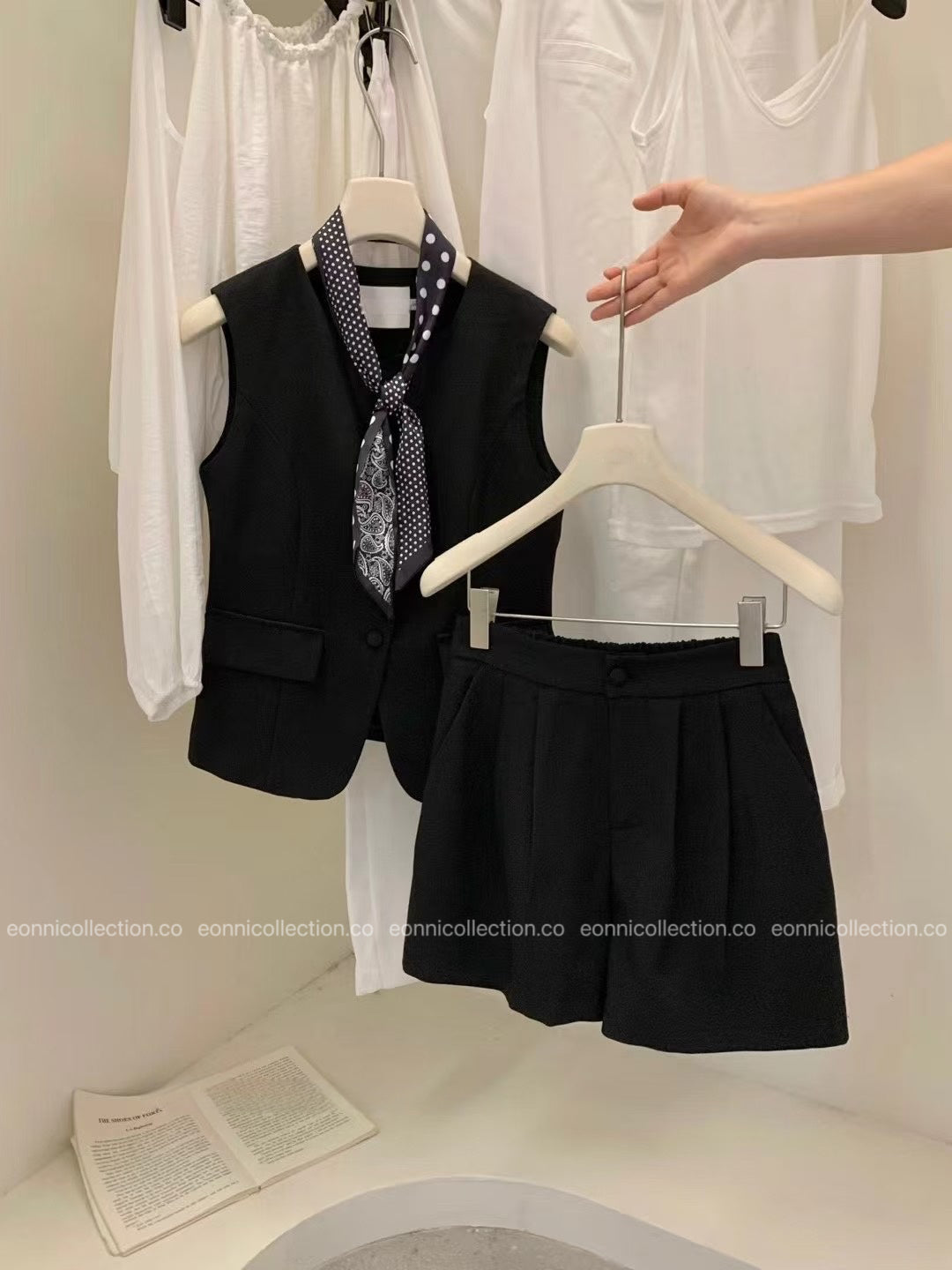 #2103 Elegant Waistcoat Suit Set with Scarf