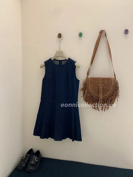 #2001 Vintage Denim Slip Dress - A-Line Relaxed Fit