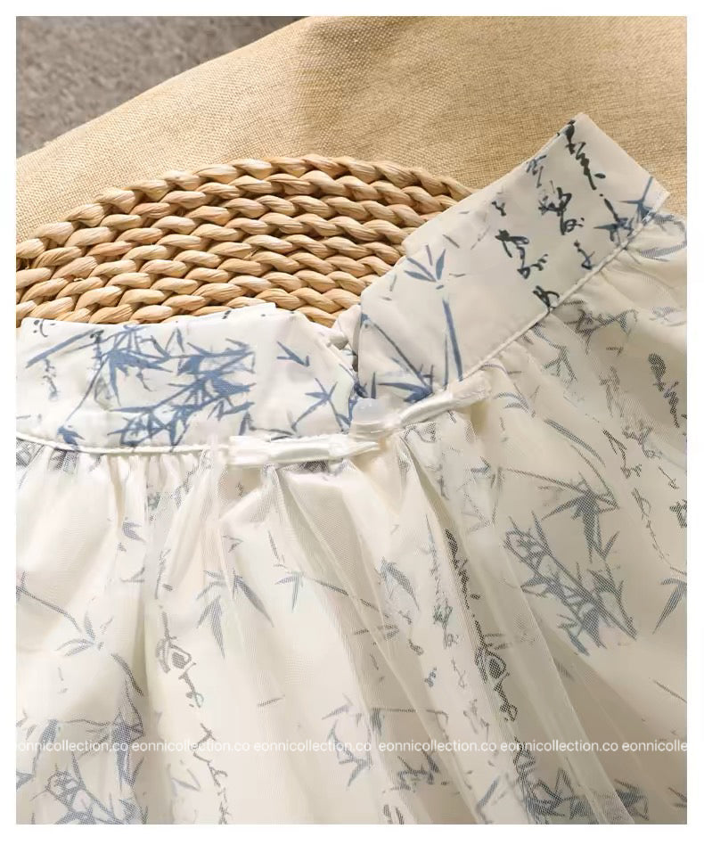 #1103 Oriental Breeze Halter Blouse(2 Colors)