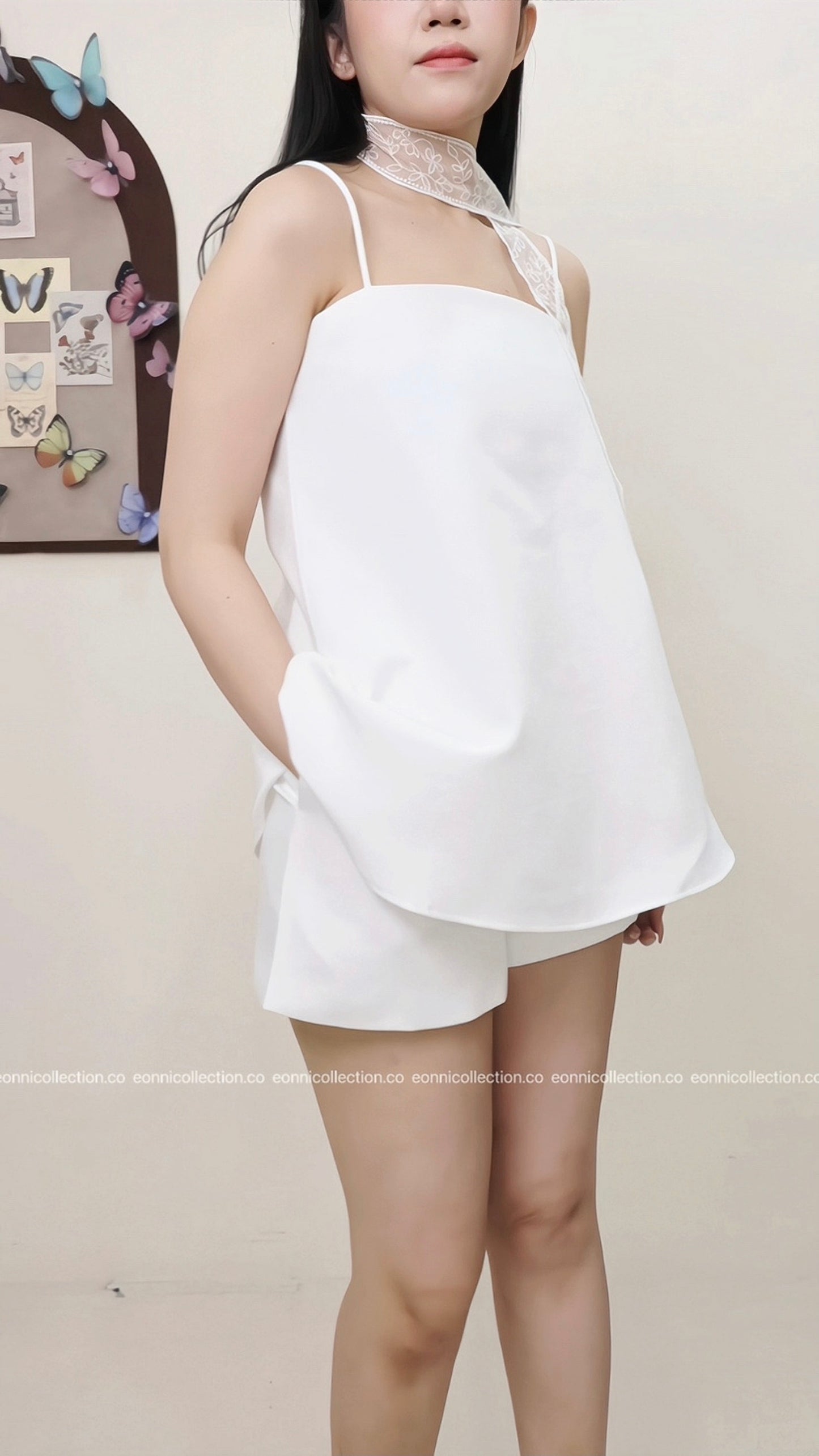 #2072 Tencel Cotton Old Money Style Set - White
