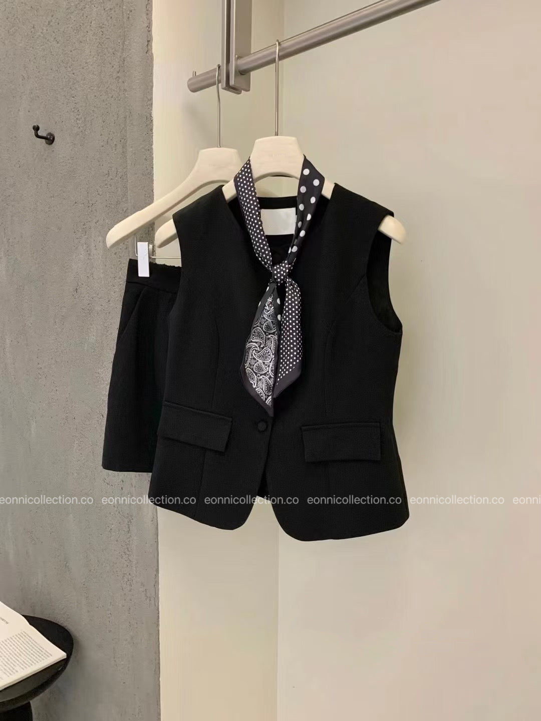 #2103 Elegant Waistcoat Suit Set with Scarf