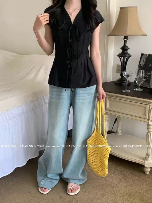 #1061 French Chic Blouse - Black