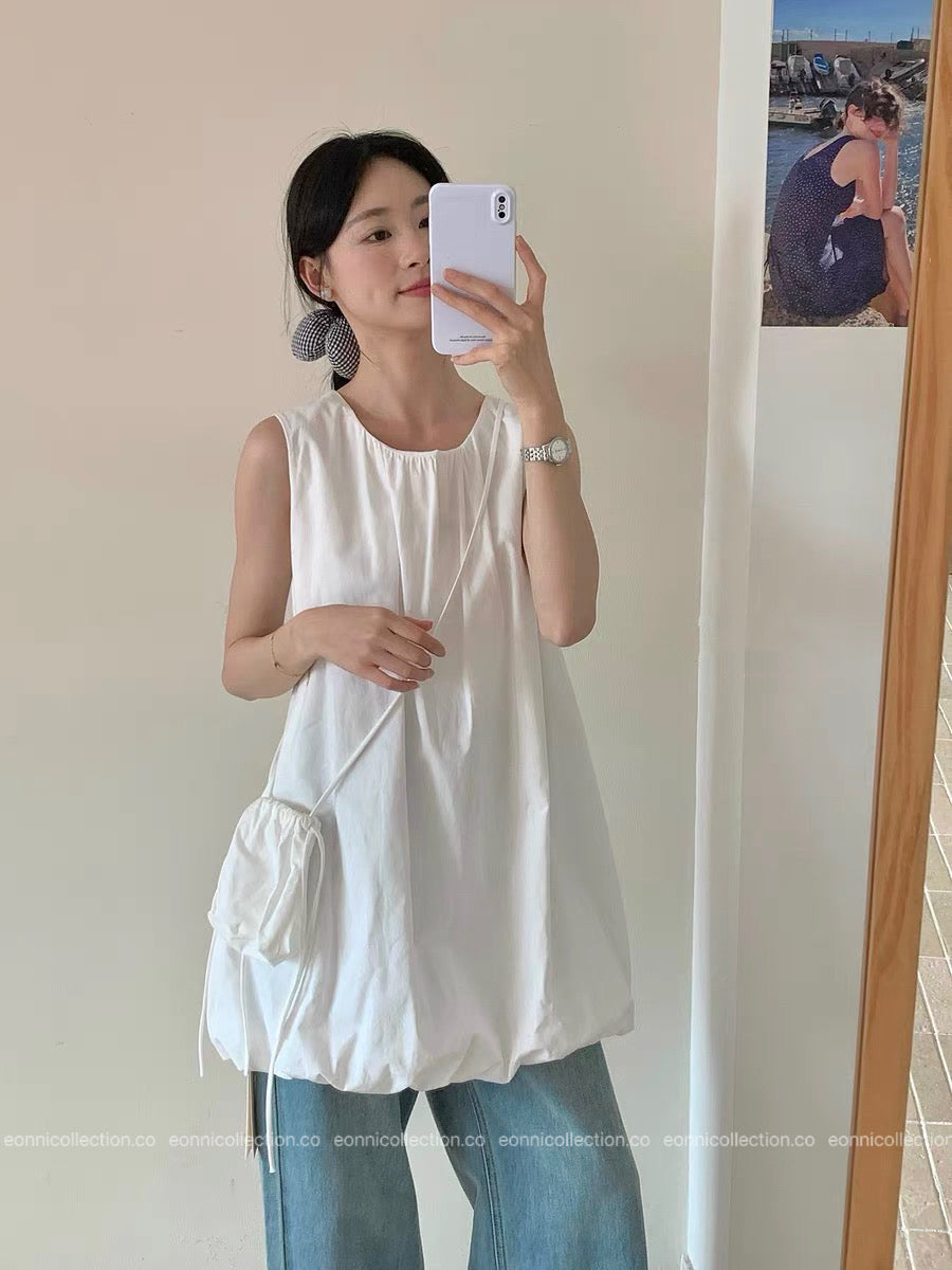 #2093 Blouson Dress with Small Bag(4 Colors)