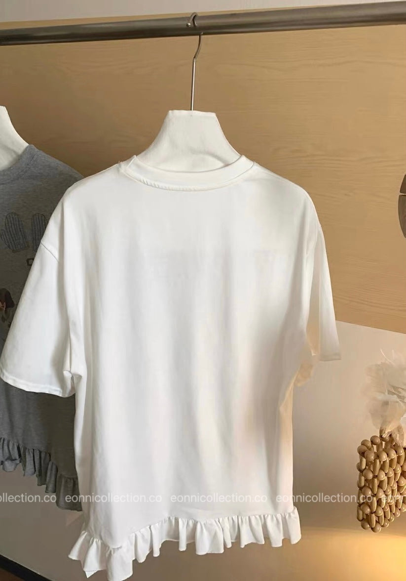 #1067 Korean Streetwear Graphic Tee Edgy Dachshund Print(2 Colors)