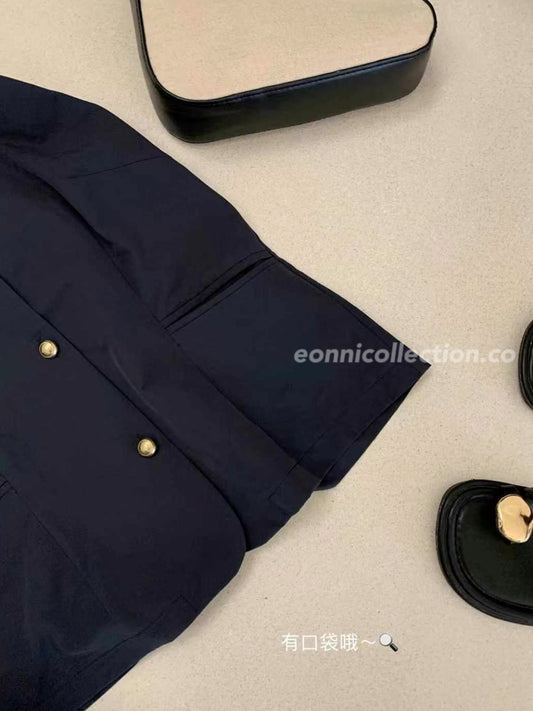 #2003 Quiet-Luxury Utility Vest & A-Line Culotte Set