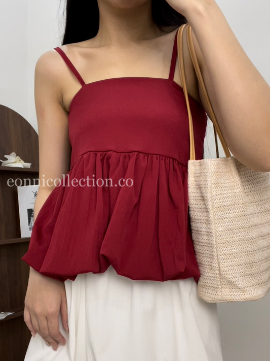 #1005 Minimalist Puff Hem Cami Top (3 Colors)