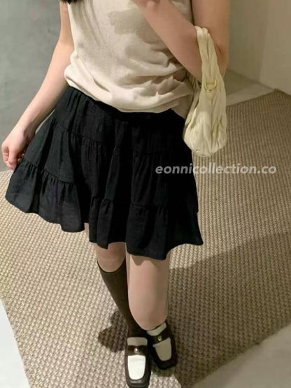 #3003 Ballet-Inspired High-Waist A-Line Skirt（3 Colors)