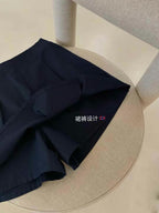 #2017 French Minimalist Linen-Blend Tank Set - Dark Blue