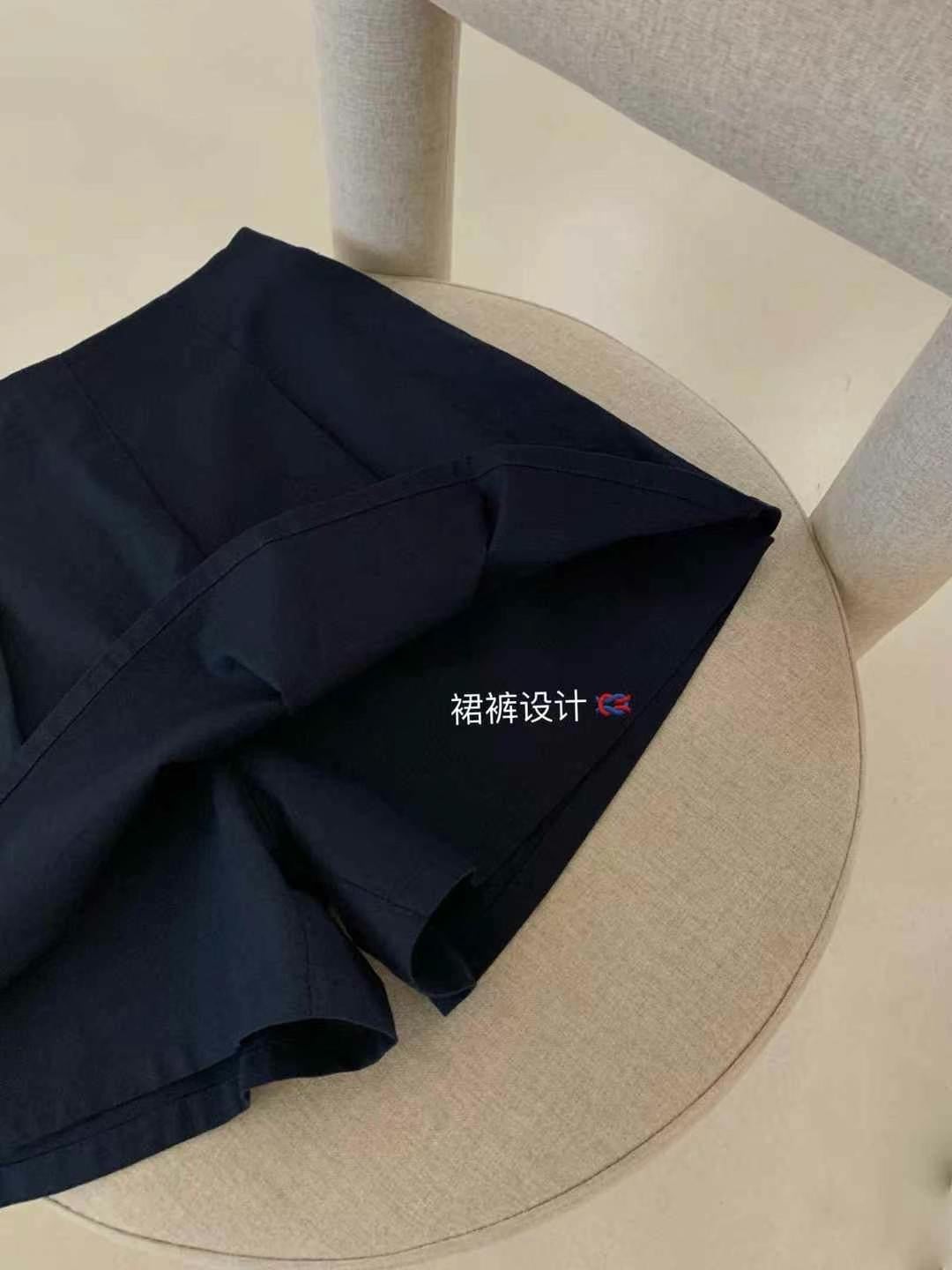 #2017 French Minimalist Linen-Blend Tank Set - Dark Blue