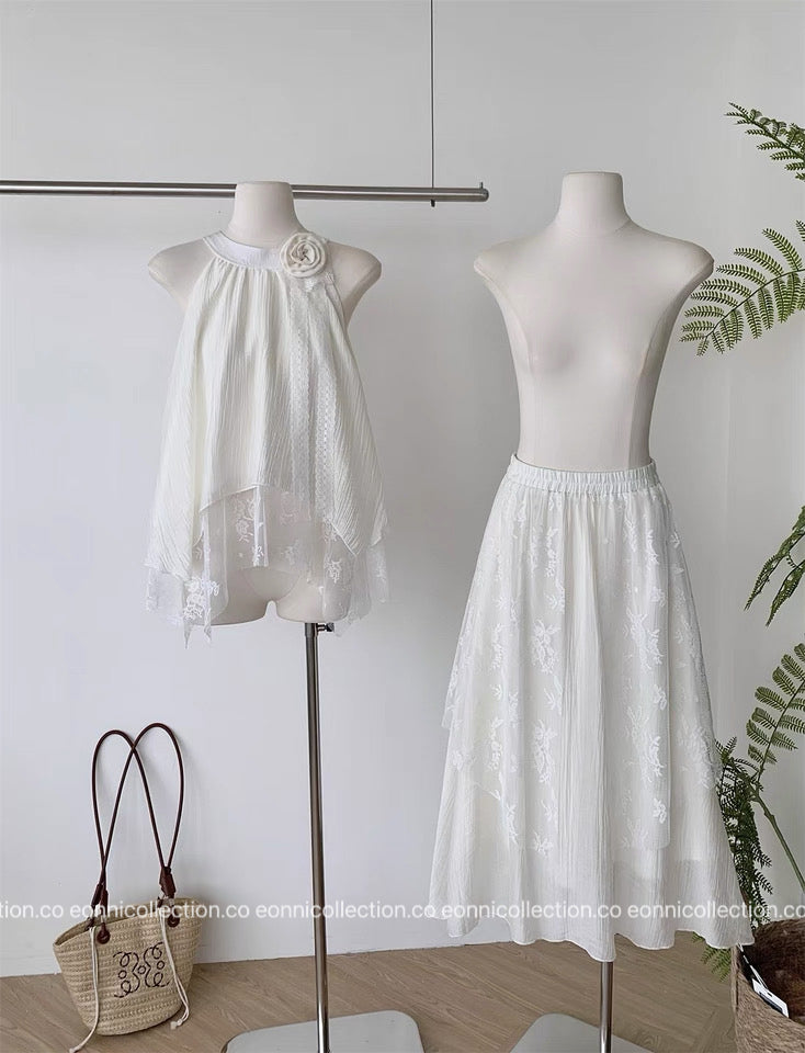 #2081 French Riviera Halterneck Resort Set with Corsage（2 Colors）