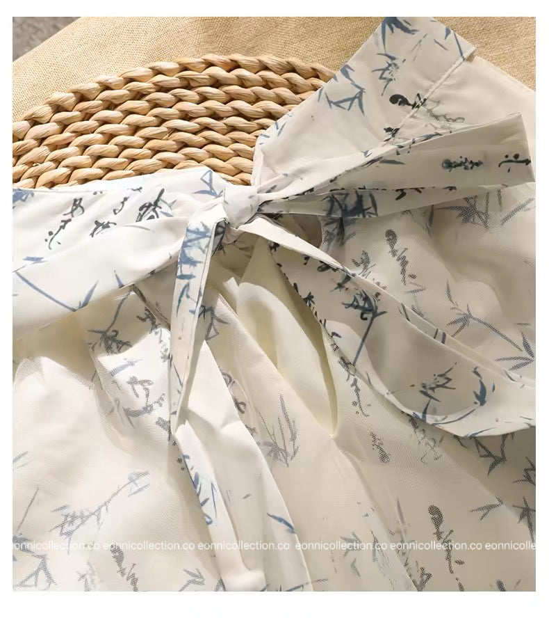 #1103 Oriental Breeze Halter Blouse（2 Colors）
