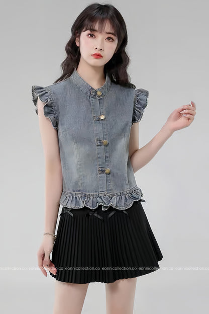 #1104 Taylor Denim Blouse