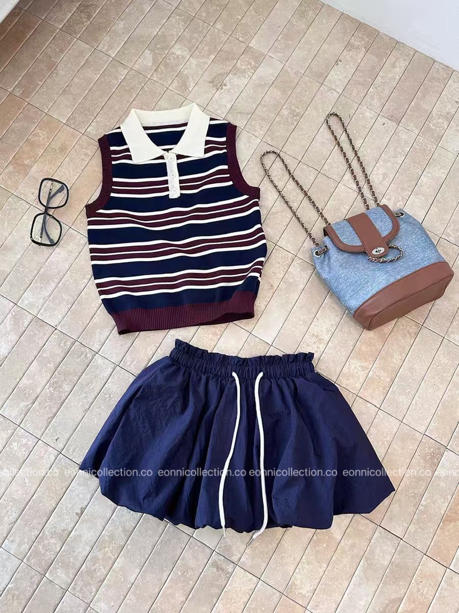 #2102 Korean Vintage Outfit Set w/ Inner Shorts