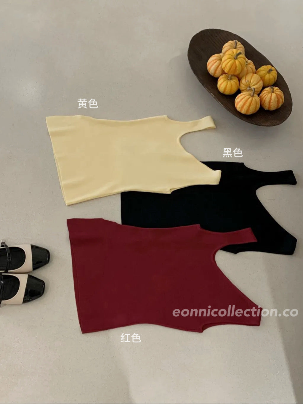 #1019  Irregular Neckline Split Knit Top（3 Colors)