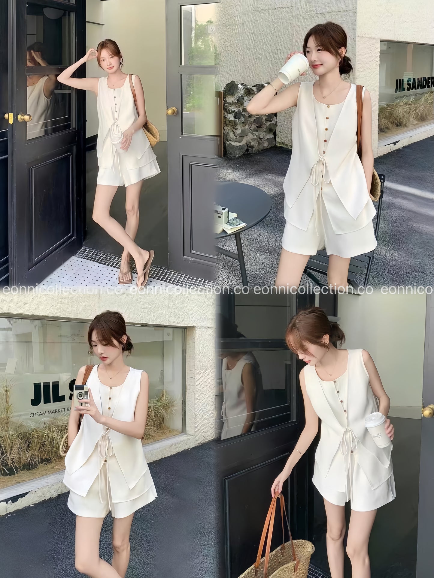 #2100 Linen Two Piece Set in Old Money Aesthetic