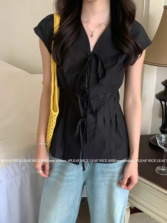 #1061 French Chic Blouse - Black