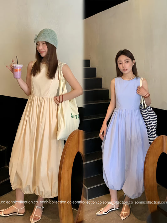 #2092 Slouchy Bubble Tank Dress（2 Colors）