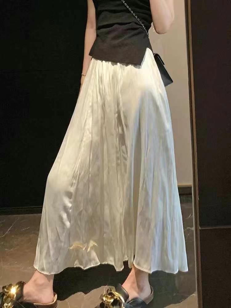 #3006 Luminous Seoul Draped Skirt（2 Colors)
