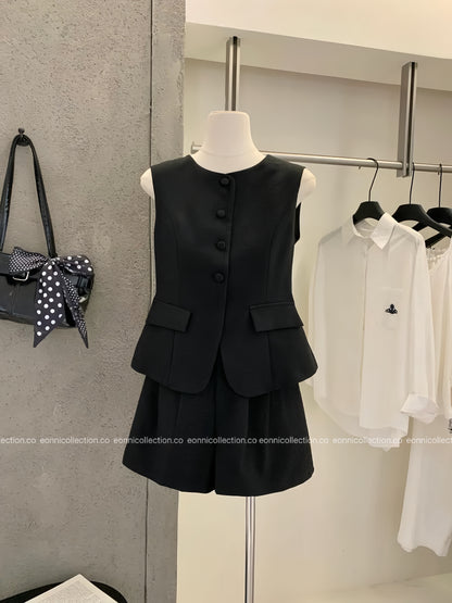 #2103 Elegant Waistcoat Suit Set with Scarf