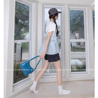 #1052 Korean Minimalist Strappy Top & Layer Set（2 Colors）