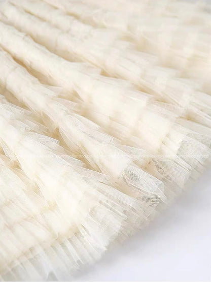 #3019 Haute Petite Skirt Architectural Tiered Tulle with Intricate Detailing（2 Colors）