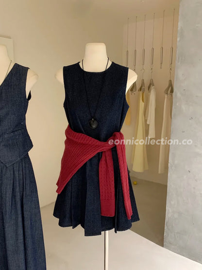 #2001 Vintage Denim Slip Dress - A-Line Relaxed Fit