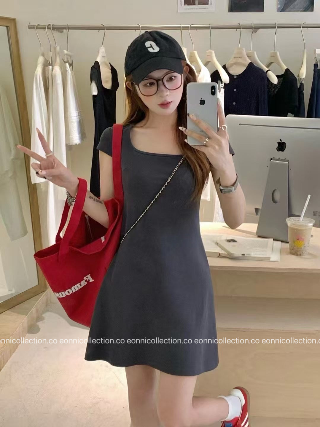 #2091 Minimalist Square Neck A Line Dress（3 Colors）