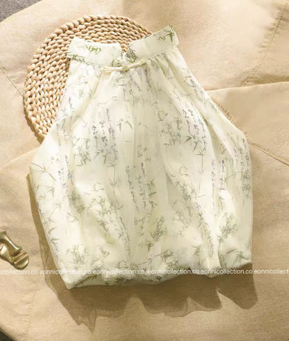 #1103 Oriental Breeze Halter Blouse（2 Colors）