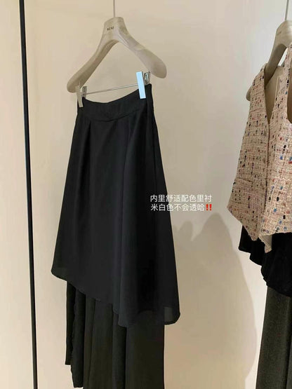 #3006 Luminous Seoul Draped Skirt（2 Colors)