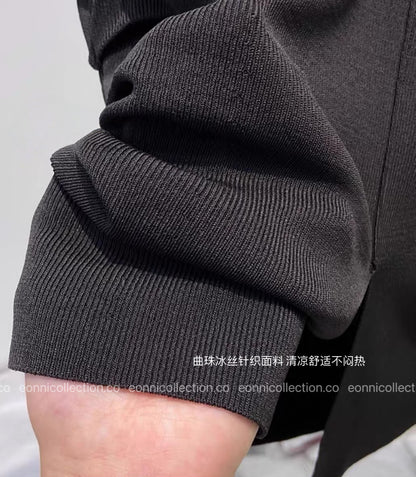 #1068 Feather-Light Cool-Touch Pearl Knit Designer Top（4 Colors）