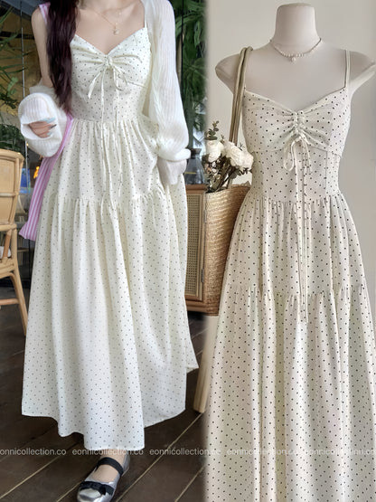 #2073 Polka Dot Spaghetti Strap Dress