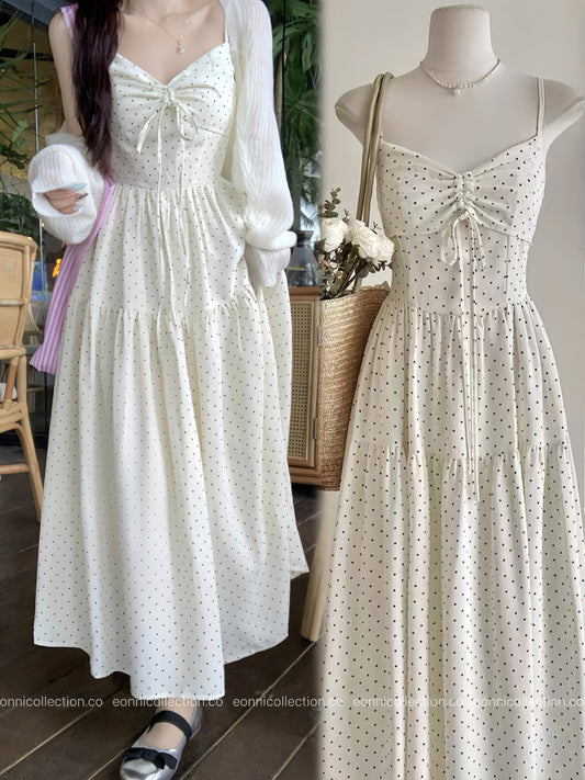 #2073 Polka Dot Spaghetti Strap Dress
