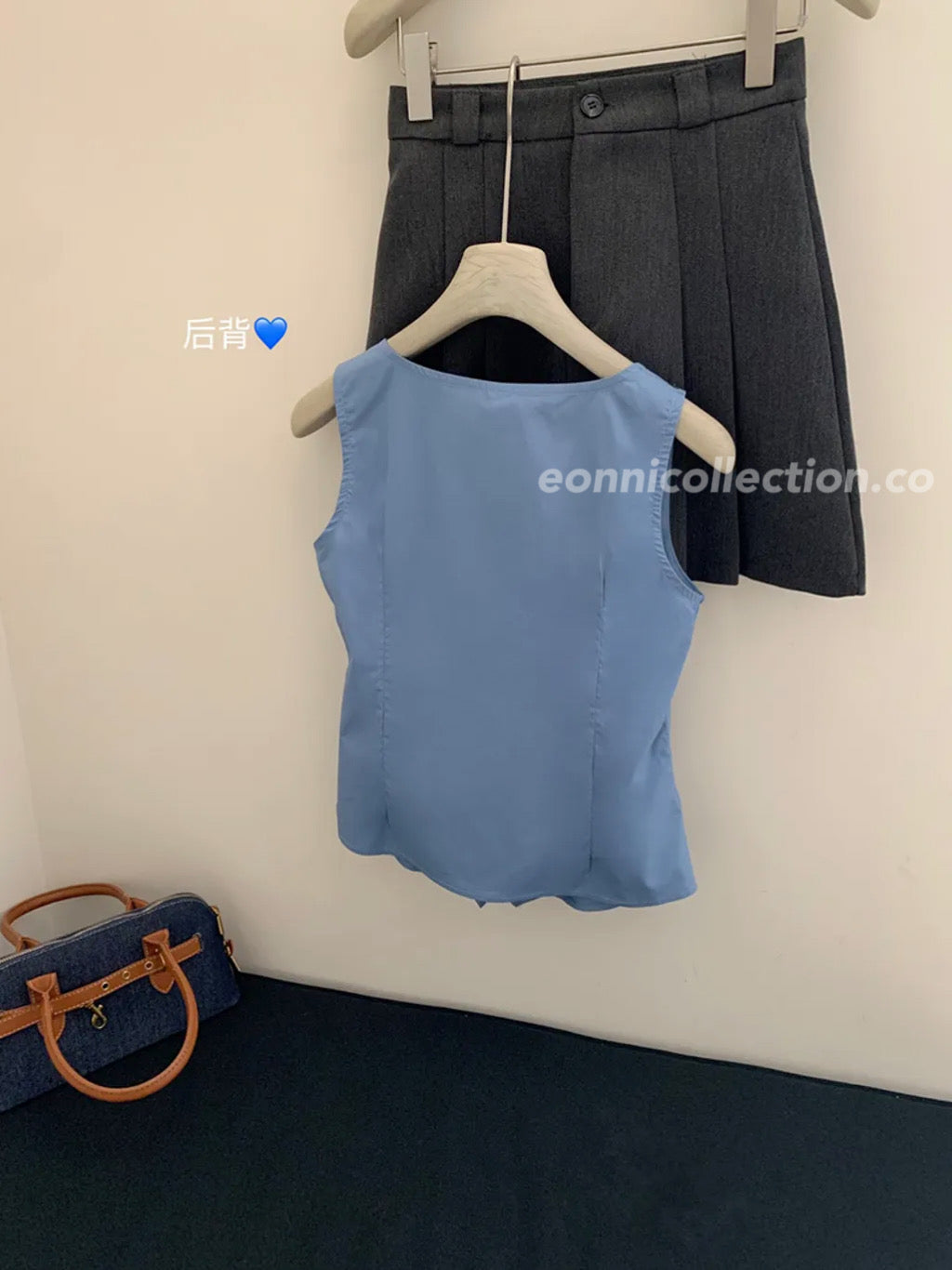 #1017 French Chic Sleeveless Tie Blouse（2 Colors)