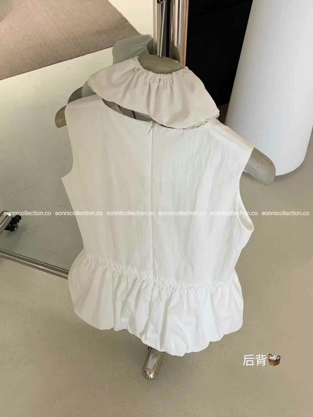#2055 Casual Bloom Sundress & Matching Hair Tie Set - White