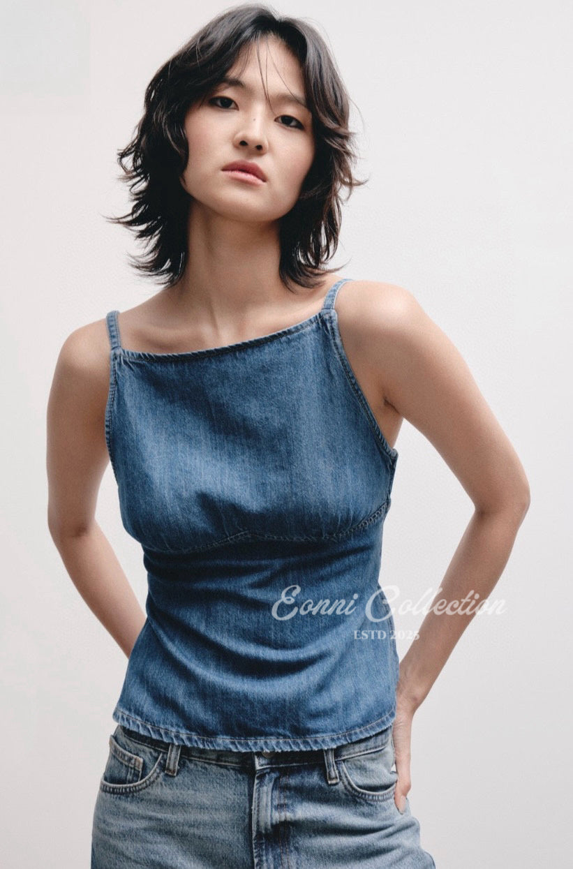 #1125 Janel Denim Top