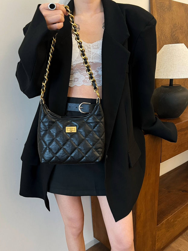 #4003 Luxe Contour Hobo Bag （2 Colors）