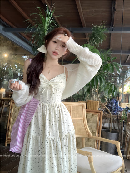 #2073 Polka Dot Spaghetti Strap Dress