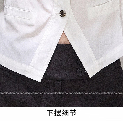 #1093 French Minimal Vest Style Blouse（2 Colors）