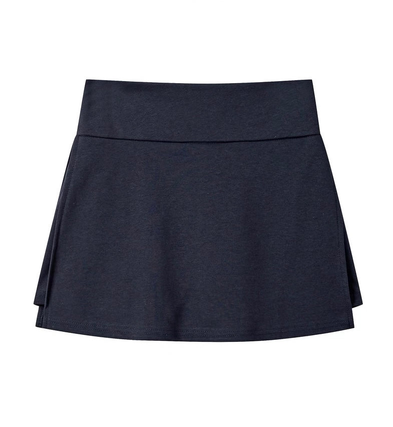 #2061 Korean Style Casual T Shirt + Cover Up High Waist Mini Skirt Three Piece Set（3 Colors）