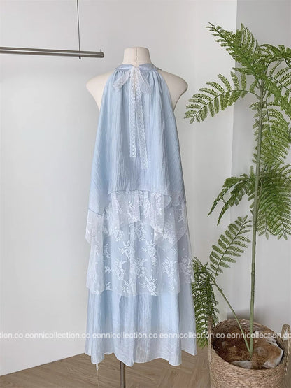 #2081 French Riviera Halterneck Resort Set with Corsage（2 Colors）