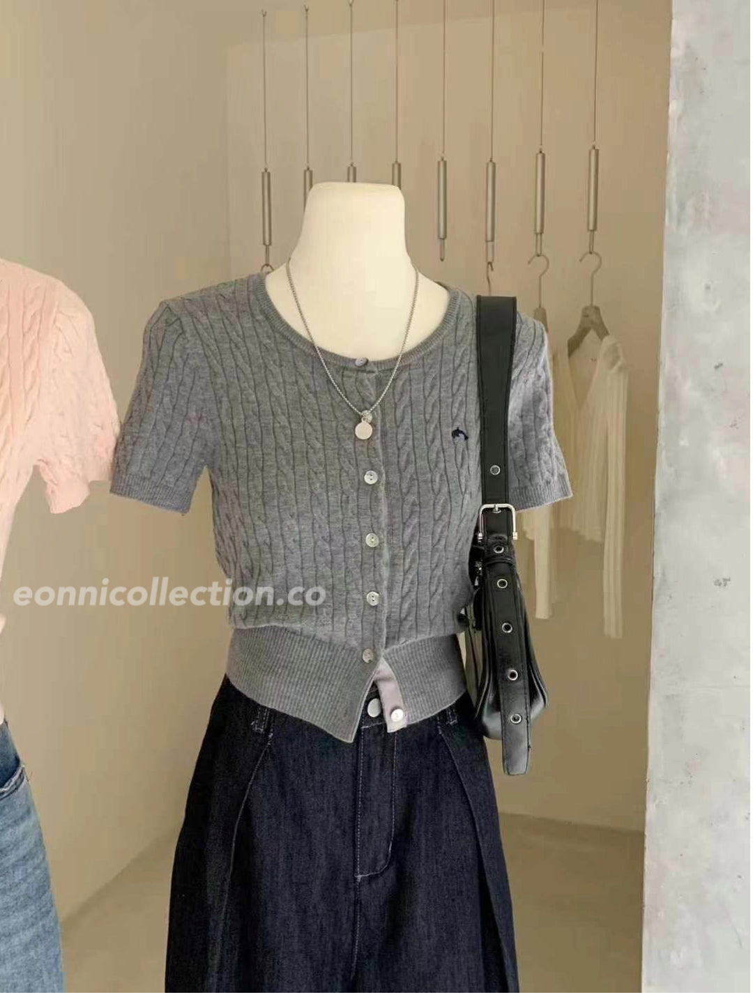 #1009 Lightweight Cable Knit Cardigan with Embroidery -（3 Colors）