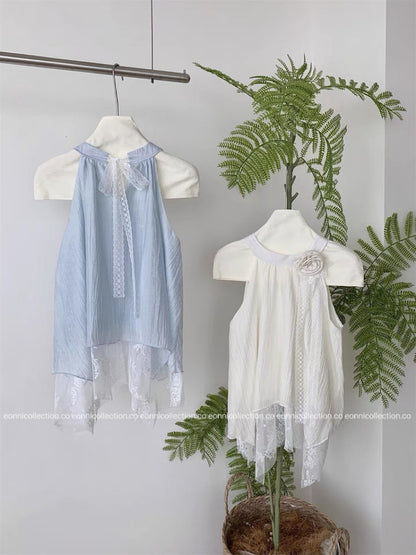 #2081 French Riviera Halterneck Resort Set with Corsage（2 Colors）