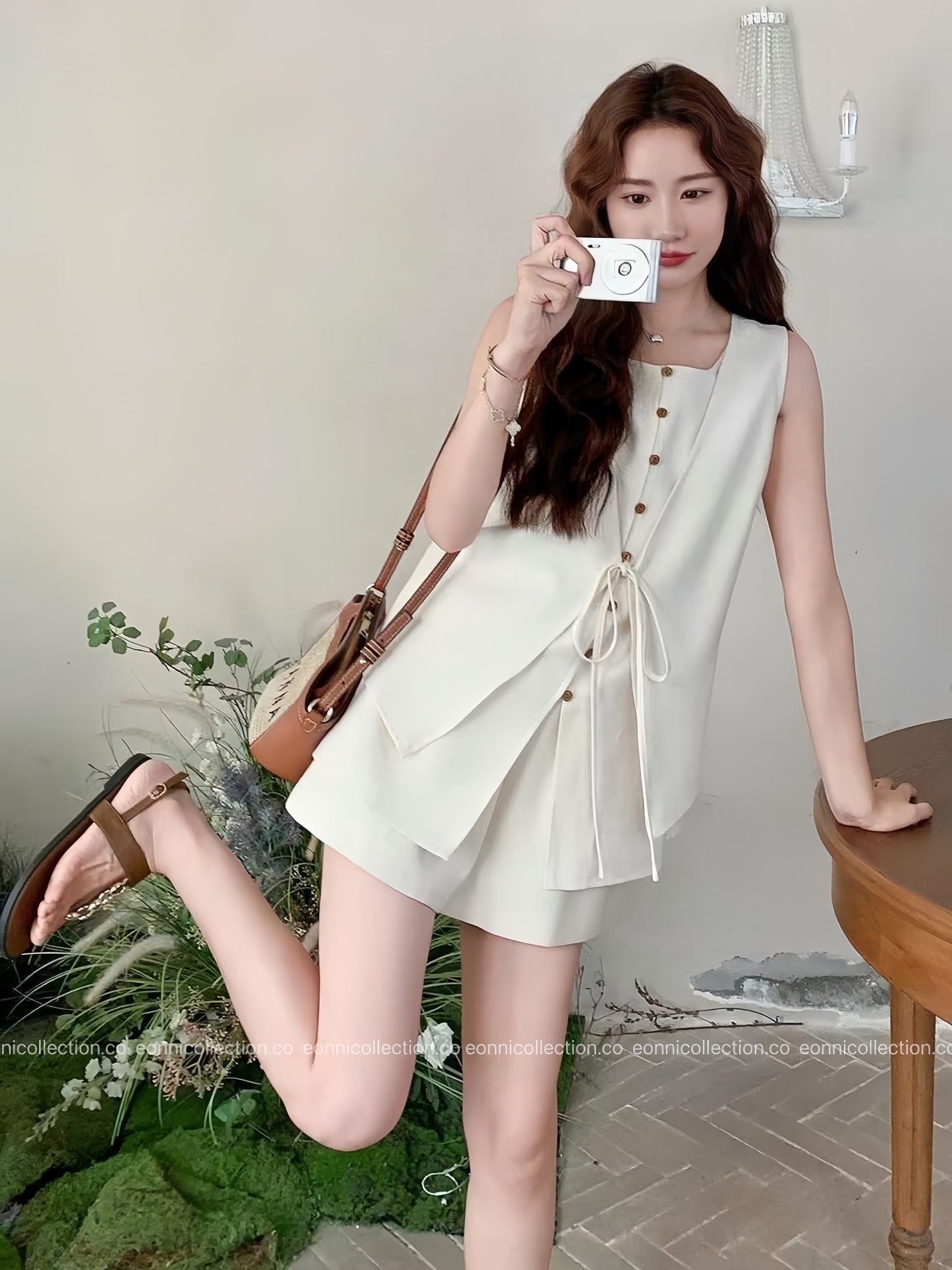 #2100 Linen Two Piece Set in Old Money Aesthetic