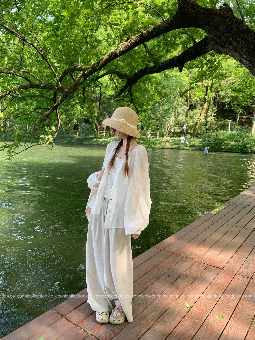 #3040 Eva Linen Long Pants（2 Colors）