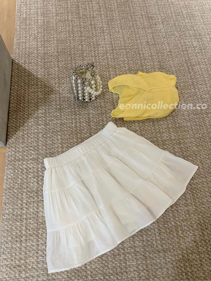 #3003 Ballet-Inspired High-Waist A-Line Skirt（3 Colors)